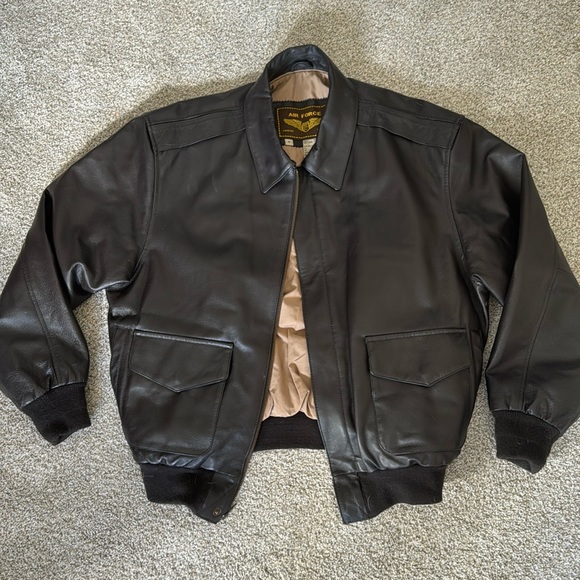 Genuine Leather Aviator Bomber Jacket - Picture 4 of 11